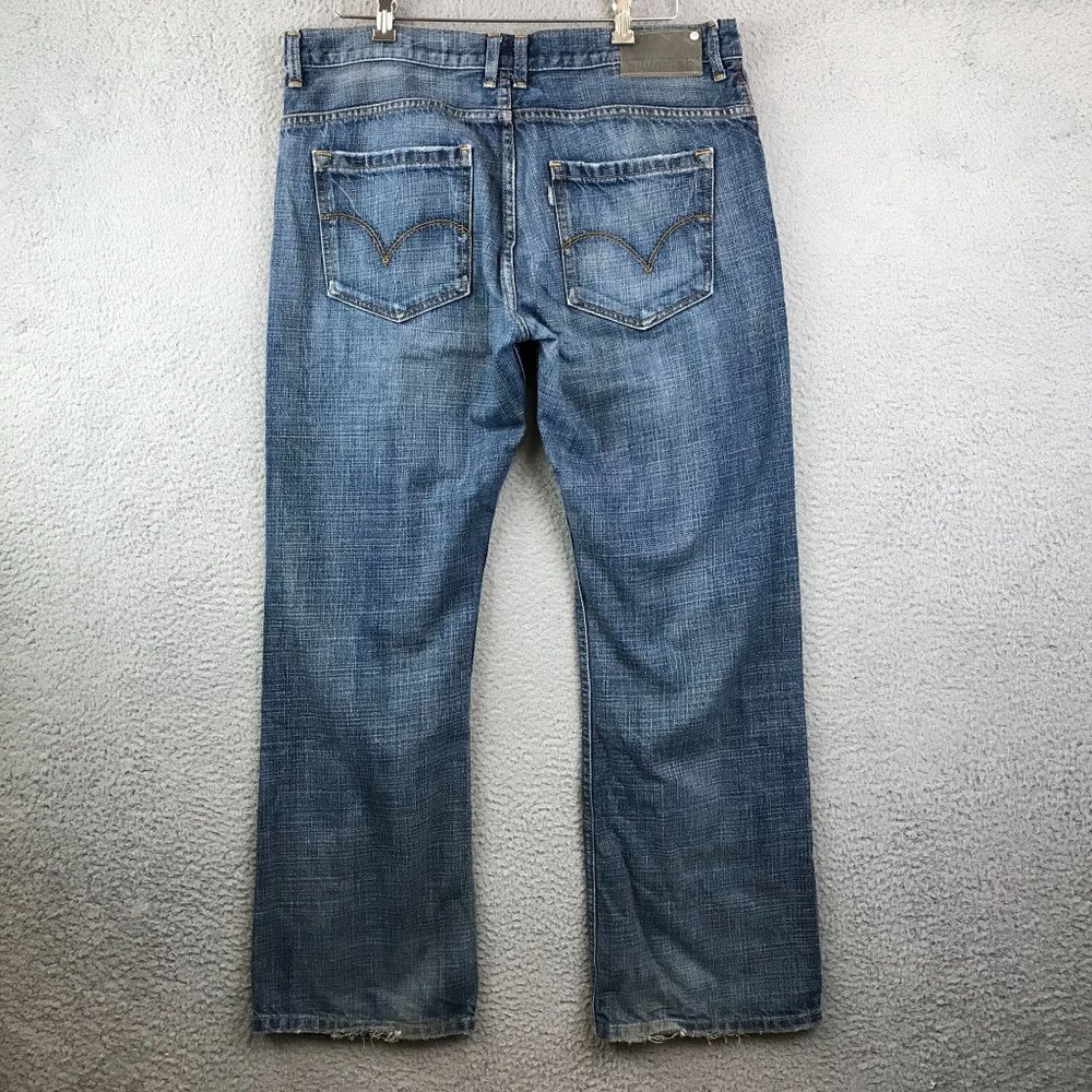 Vintage Levi’s Silver Tab Boot Blue Denim Jeans Size 36x30 Medium Dark Wash - Picture 2 of 10